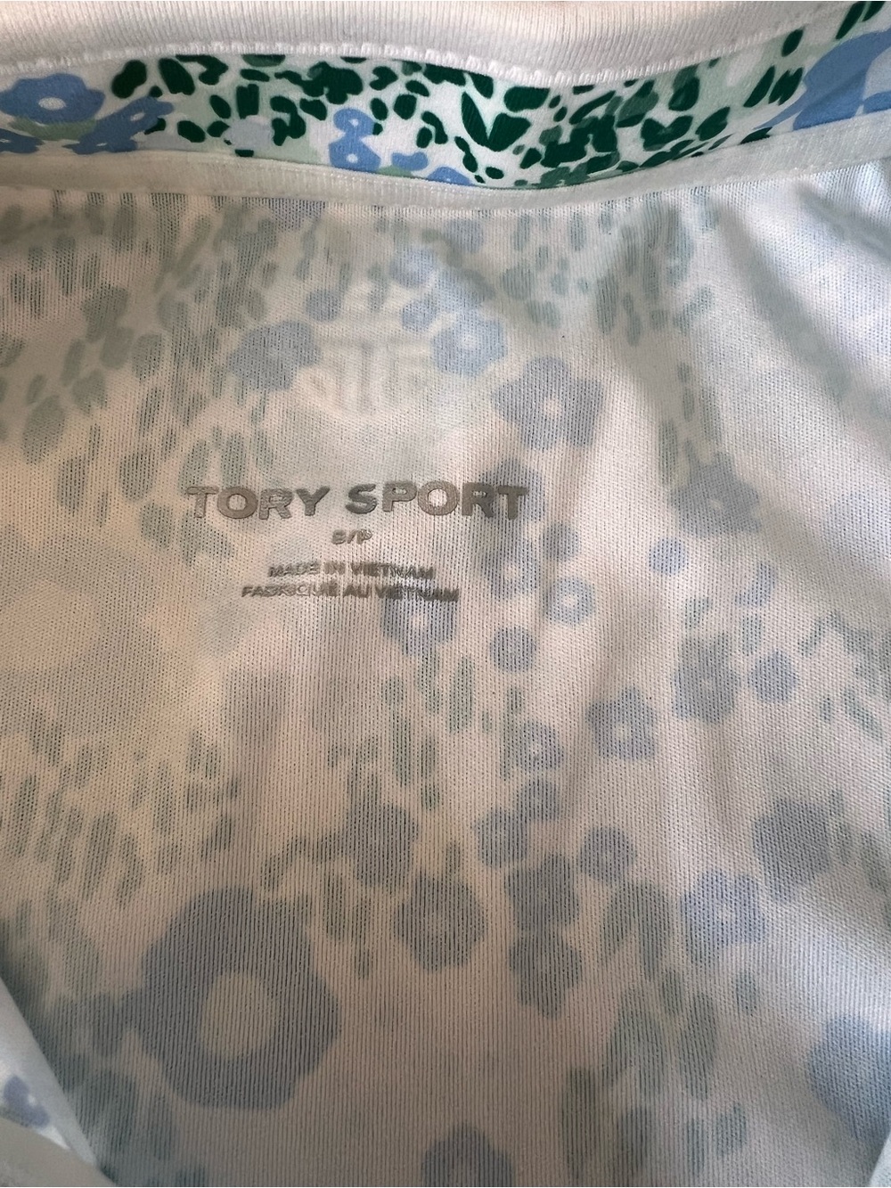 Tory Sport Women’s Golf Tennis Sleeveless Ace Blue Garden Floral Zip Tank S NWOT - Picture 4 of 6